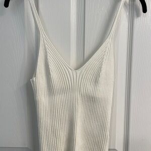 H&M White Ribbed Camisole Top